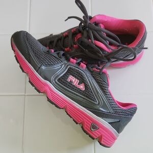 Fila Women's Charcoal and Pink Athletic Shoes